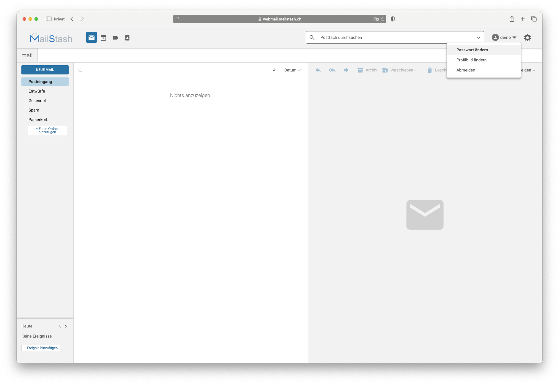 MailStash Einstellungen