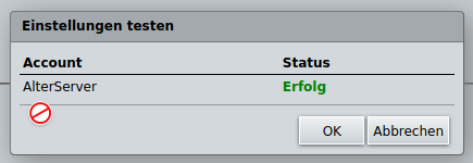 MailStash Einstellungen testen