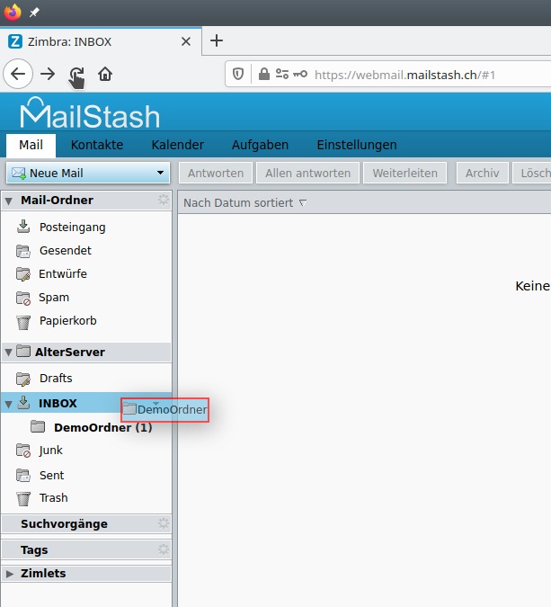 MailStash Ordneransicht