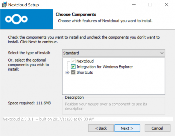 Nextcloud Choose Components