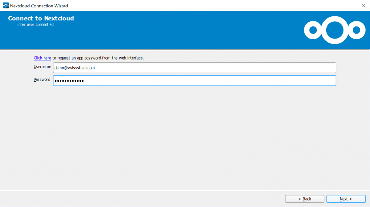 Nextcloud Username Password