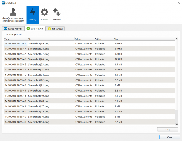 Nextcloud Activities