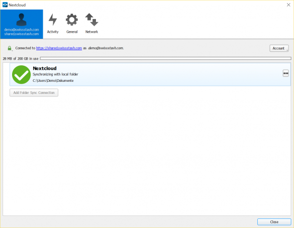 Nextcloud Sync Settings
