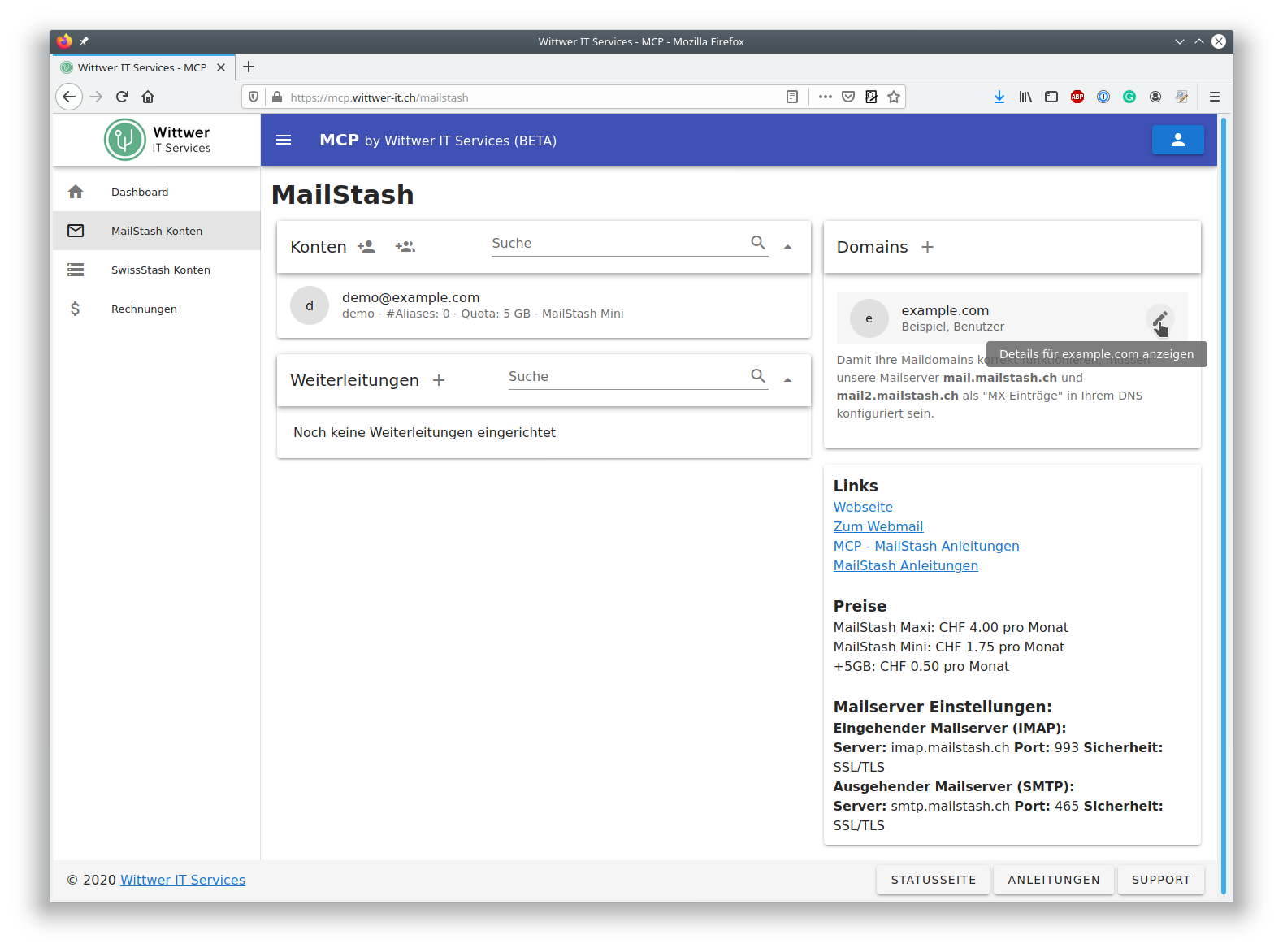 MCP MailStash Domains